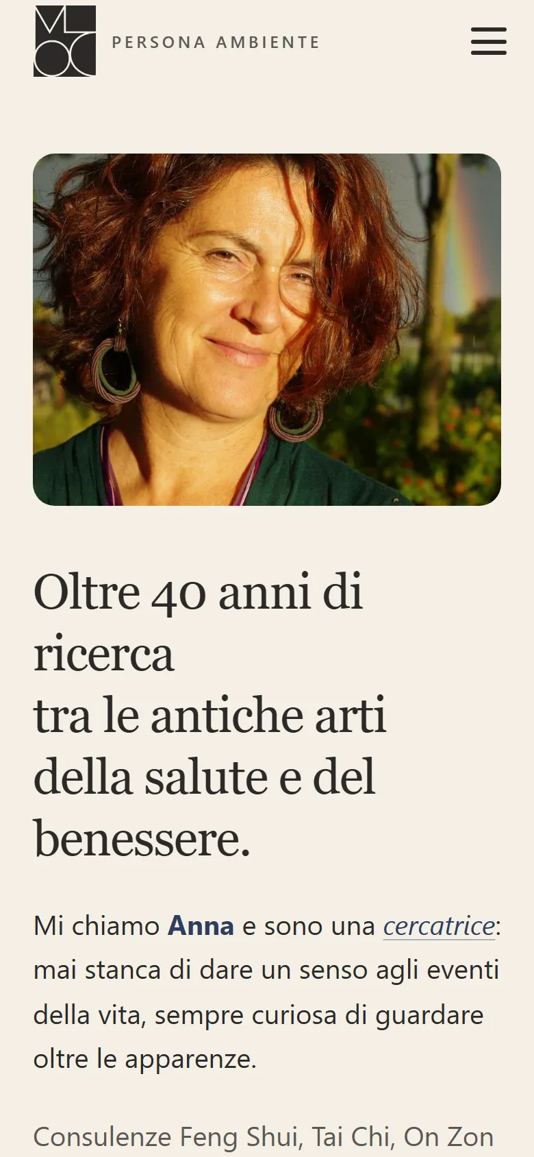 Persona Ambiente homepage on a phone